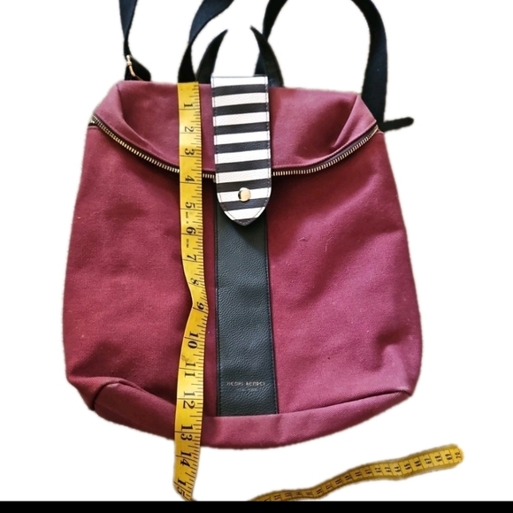 Henri Bendel Limited Edition Convertible Canvas & Leather Burgundy Backpack main image 9